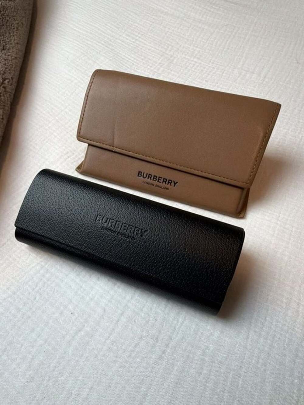 Burberry London England Eyewear Hard Cases (Black and Tan Set of 2)
